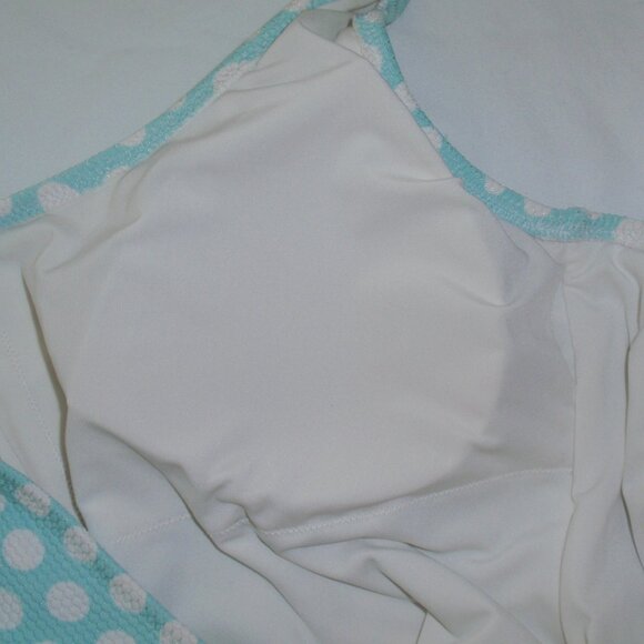 Aerie Blue and White Polka Dot One piece Swim Suit One-piece Cheeky L - Picture 9 of 11